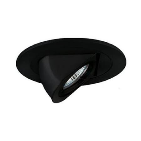 Jesco Low Voltage Dropped Dish Shower Trim with Frosted Opal White Glass- Black TM411BK